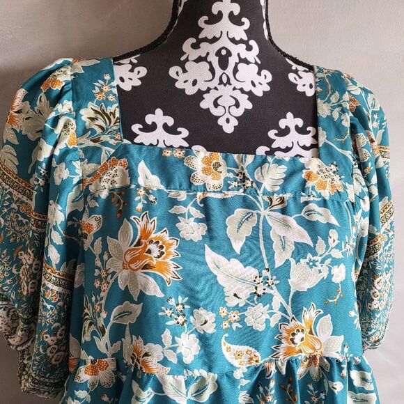 Band of the Free Floral Print Tiered Mini Dress Size L - Picture 2 of 10